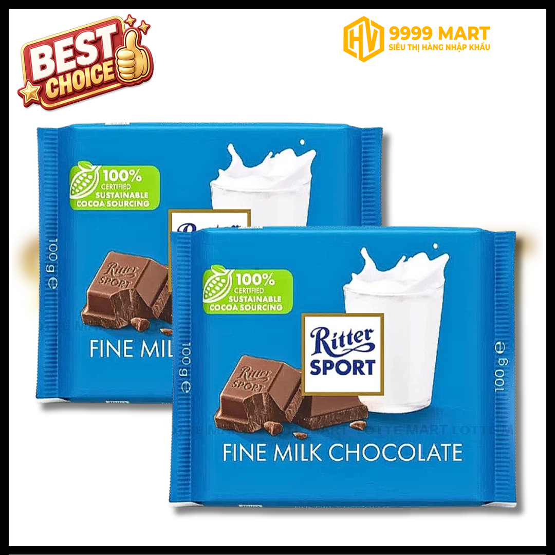  Socola Sữa 35% Cacao Ritter Sport 100g - Đức 