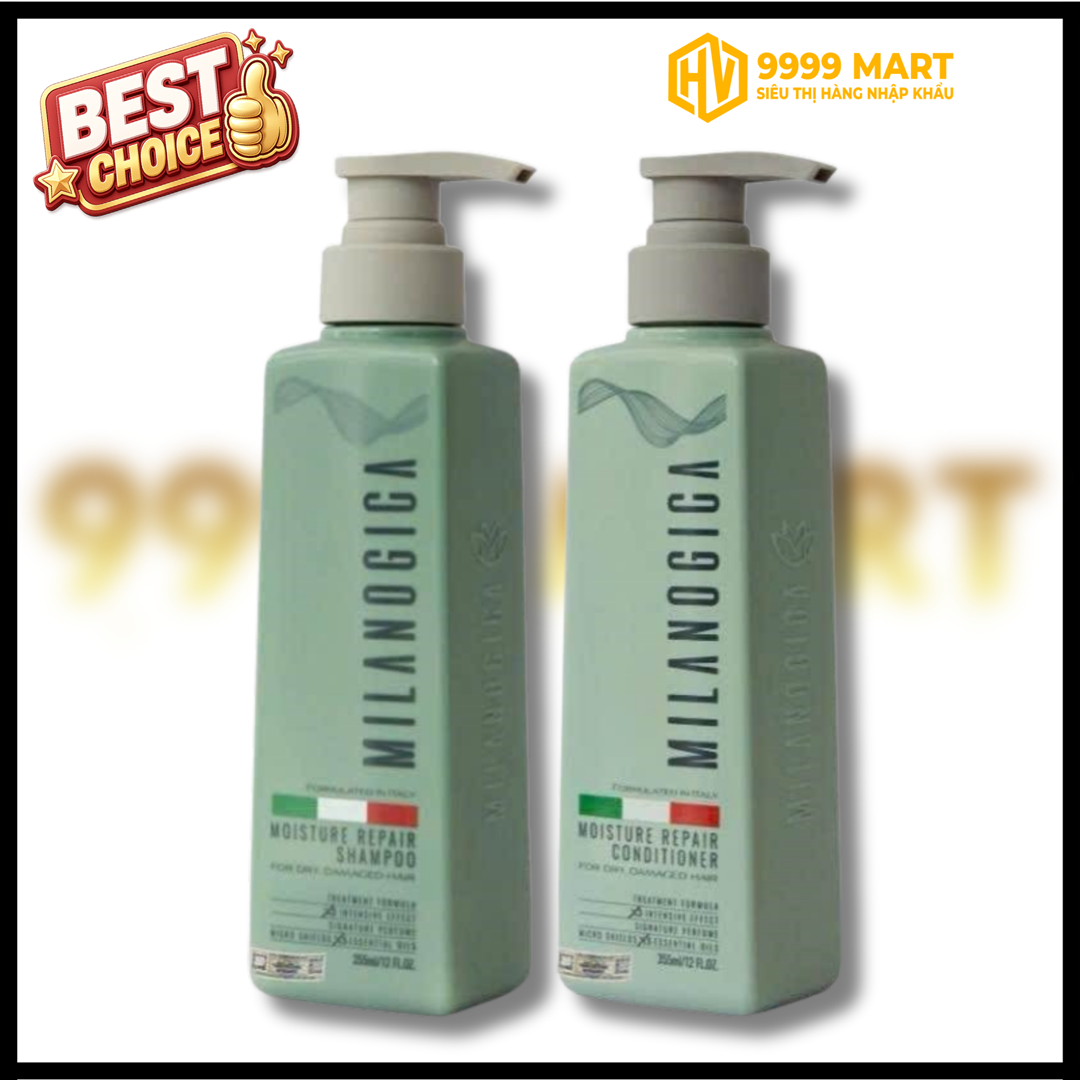  Bộ Gội Xả Nước Hoa Phục Hồi Hư Tổn Milanogica 355ml 
