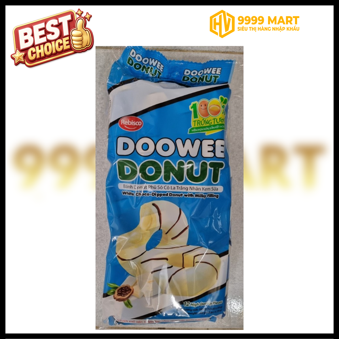  Bánh Donut Vị Socola Trắng 348g 