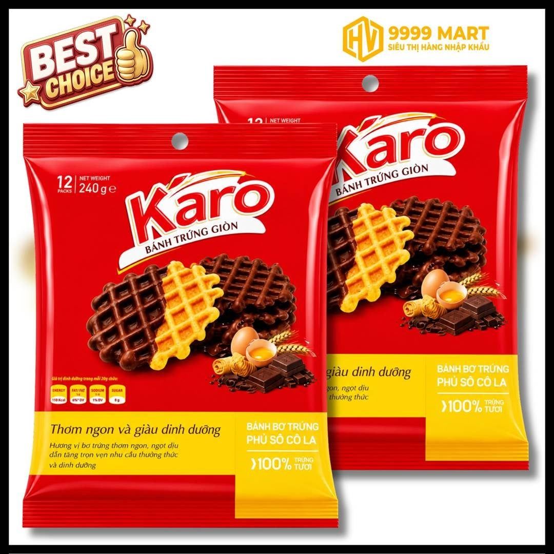  Bánh Richy Karo Bơ Trứng Phủ Socola 240g 