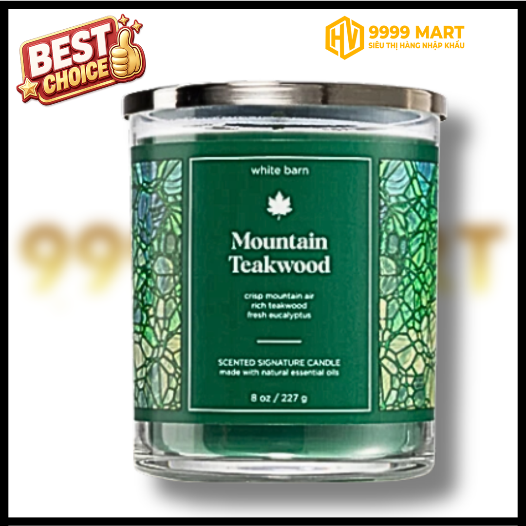  Nến Thơm Bath & Body Works 1 Bấc - Mountain Teakwood 