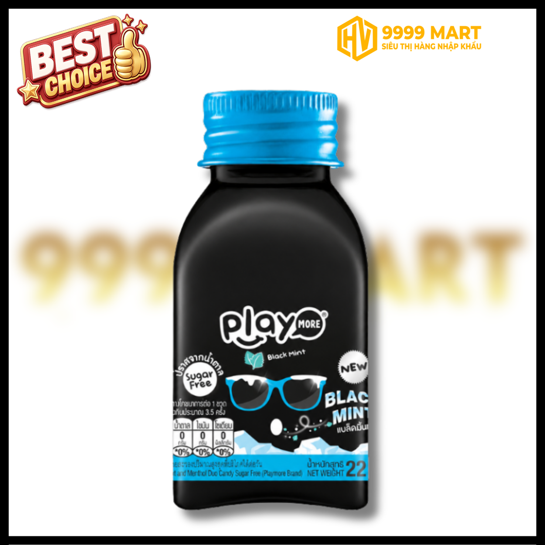  Kẹo The Không Đường Black Mint Playmore 22g - Thái Lan 