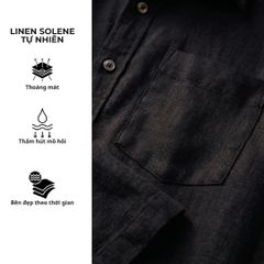 Áo Sơ Mi Caro Nút Gỗ Tay Dài Nam Relax Form Rộng, Cổ Thường, Lai Ngang Linen Solene Vải Mềm Mát HISHOO A2T003