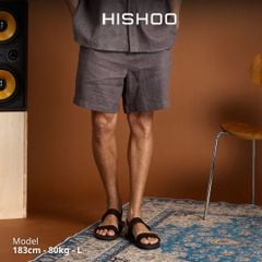 Quần short nam Linen Solene HISHOO Thoáng mát giữ form mặc đi chơi đi làm Q1T001