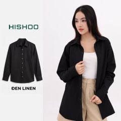 Áo Sơ Mi Tay Dài Nữ Relax Form Rộng, Cổ Thường, Lai Ngang Linen Solene Vải Mềm Mát HISHOO A2G003