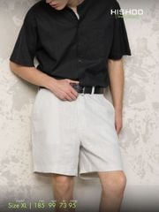 Quần short nam Xám Tro Linen Solene HISHOO Thoáng mát giữ form mặc đi chơi đi làm Q1T001