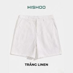 Quần short nam Linen Solene HISHOO Thoáng mát giữ form mặc đi chơi đi làm Q1T001