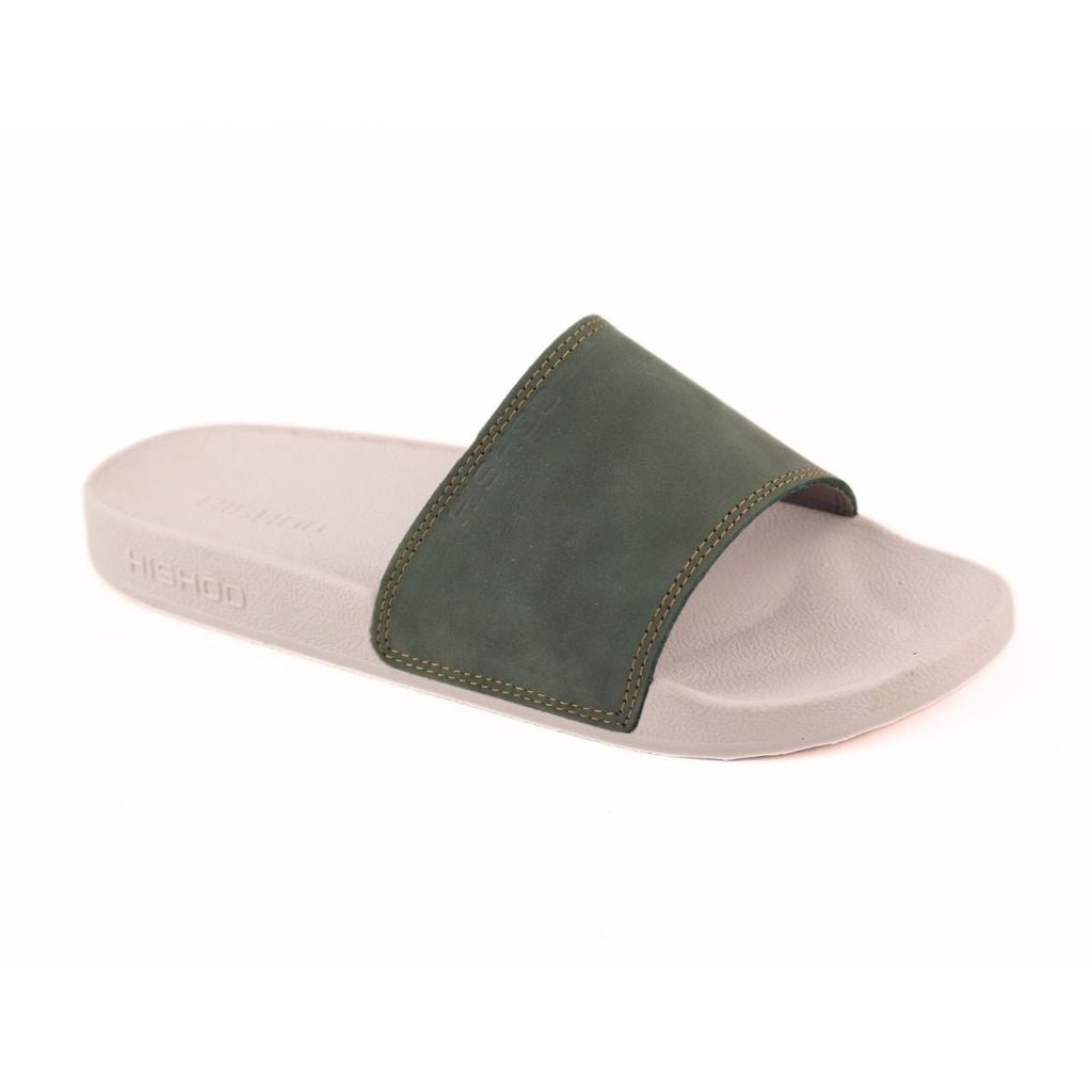 Dép quai ngang Nubuck Xanh rêu HISHOO U111