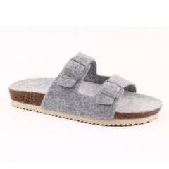 Dép đế trấu birken 2 khoá vải dạ Premium HISHOO B093