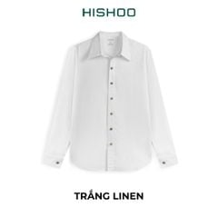 Áo Sơ Mi Nút Gỗ Tay Dài Nữ Relax Form Rộng, Cổ Thường, Lai Ngang Linen Solene Vải Mềm Mát HISHOO A2G003