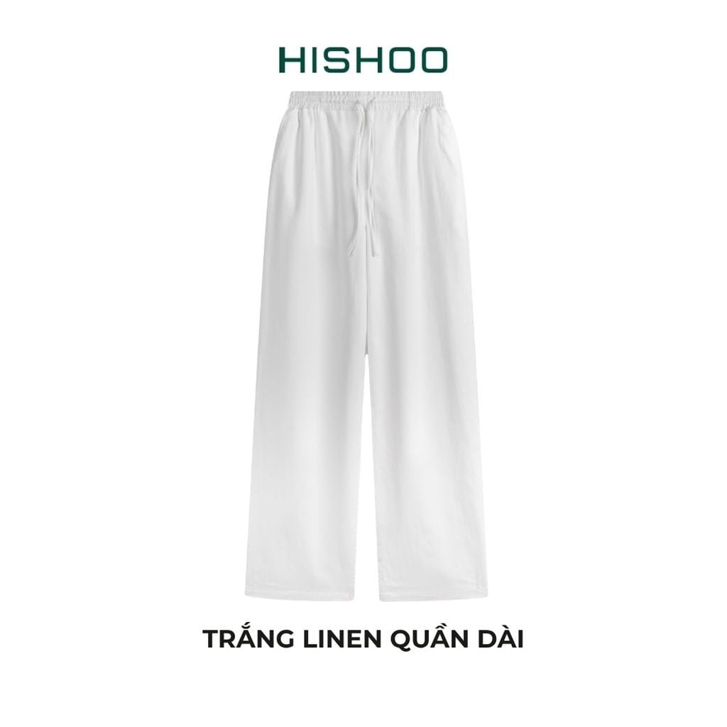 Quần dài Linen Nữ Lưng Thun, Hishoo basic mặc đi chơi, đi làm HISHOO Q3G001