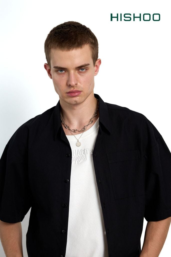 Áo Sơ Mi Nam Relax Form Rộng Linen Solene Vải Mềm Mát HISHOO AB001