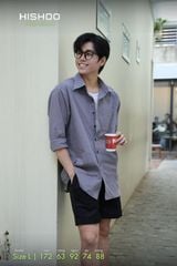 Áo Sơ Mi Nam Tay Dài Relax Form Rộng, Cổ Thường, Lai Ngang Linen Solene Vải Mềm Mát HISHOO A2T003