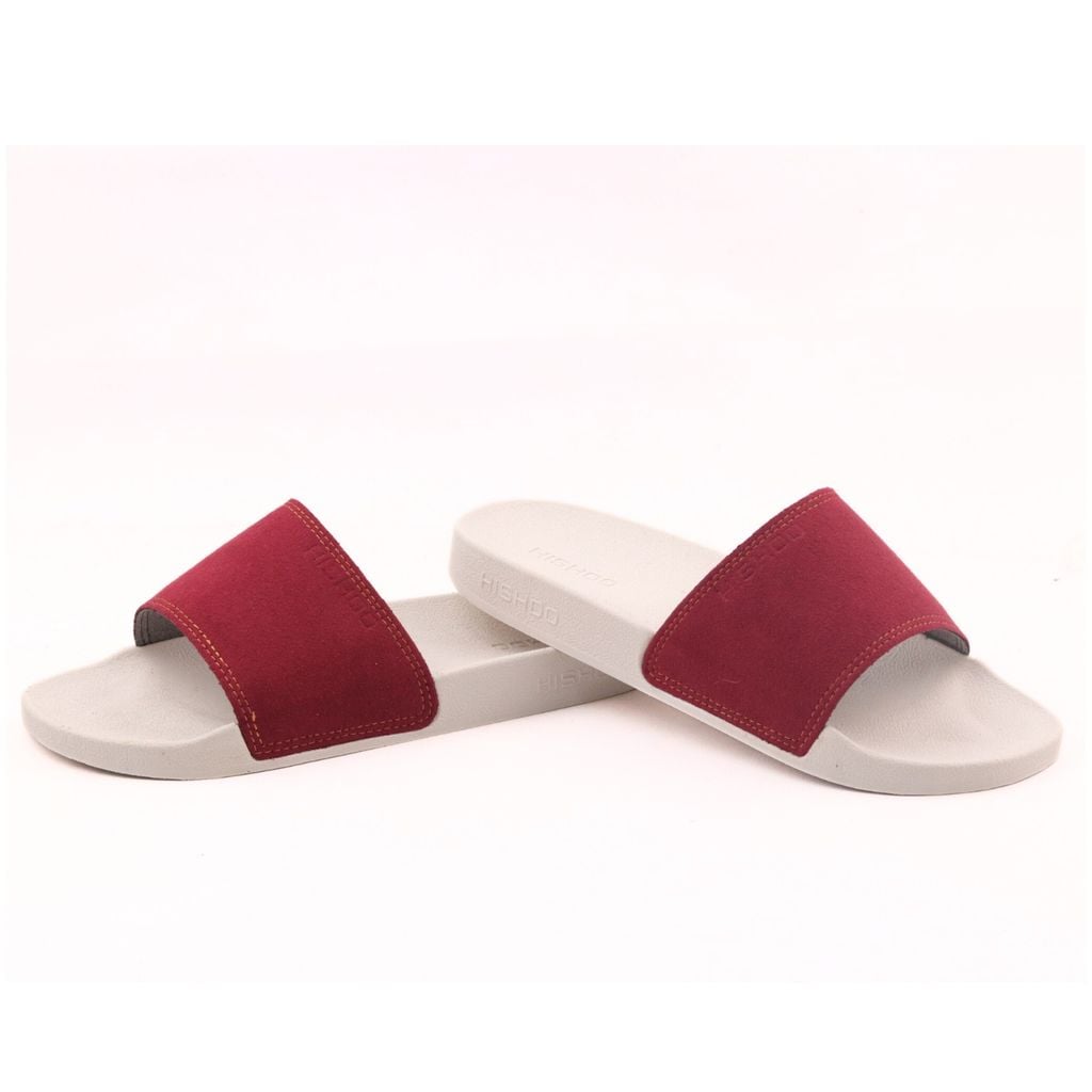 Dép quai ngang da bò Đỏ phấn HISHOO U111