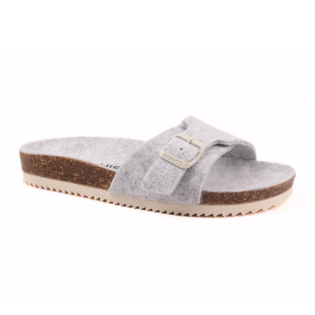 Dép đế trấu birken 1 khóa vải dạ Premium HISHOO B113