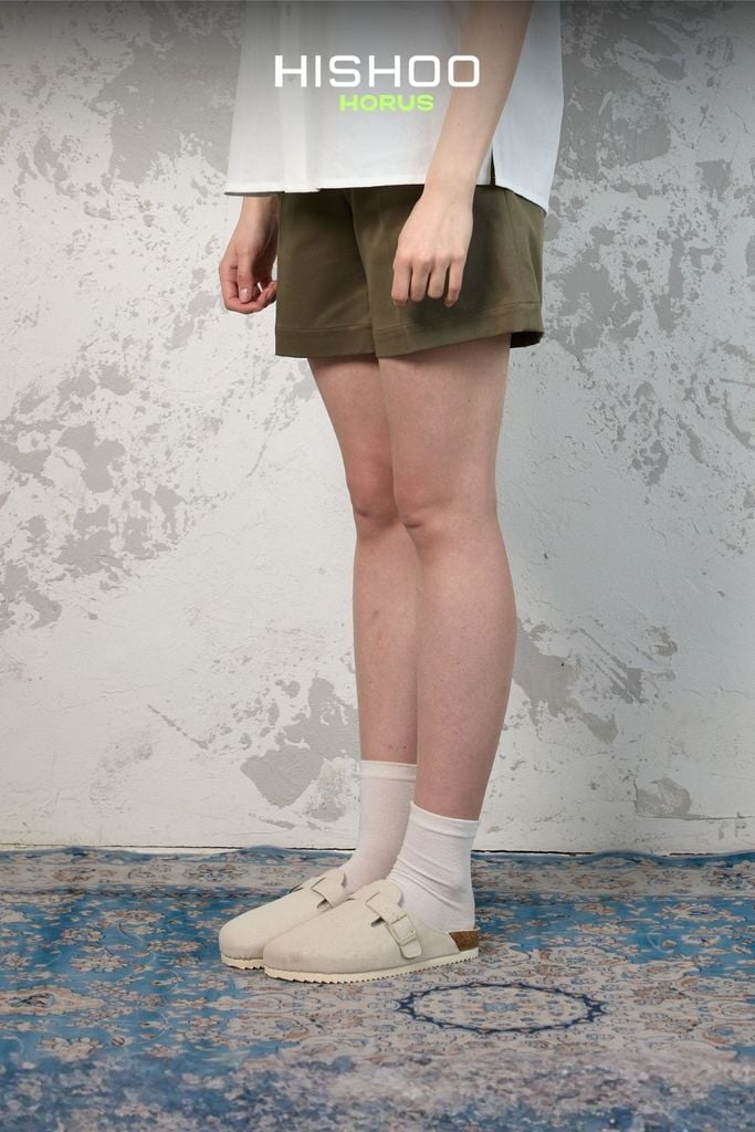 Dép đế trấu sục Boston quai ngang vân Craquelure Premium HISHOO B109