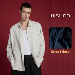Áo Sơ Mi Nam Tay Dài Relax Form Rộng, Cổ Thường, Lai Ngang Linen Solene Vải Mềm Mát HISHOO A2T003