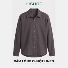 Áo Sơ Mi Nút Gỗ Tay Dài Nữ Relax Form Rộng, Cổ Thường, Lai Ngang Linen Solene Vải Mềm Mát HISHOO A2G003