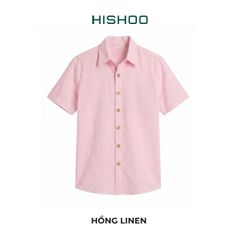 Áo Sơ Mi Nữ Nút GỗRelax Form Rộng, Cổ Thường, Lai Ngang Linen Solene Vải Mềm Mát HISHOO A1G003