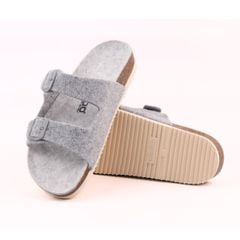 Dép đế trấu birken 2 khoá vải dạ Premium HISHOO B093