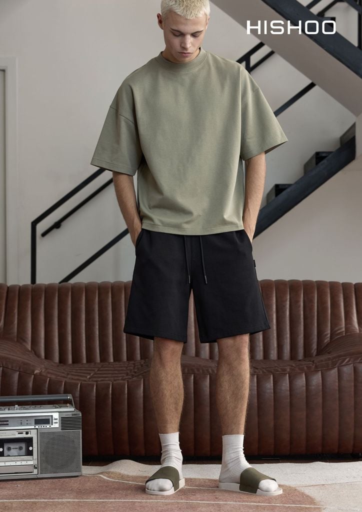 Dép quai ngang Nubuck Xanh rêu HISHOO U111