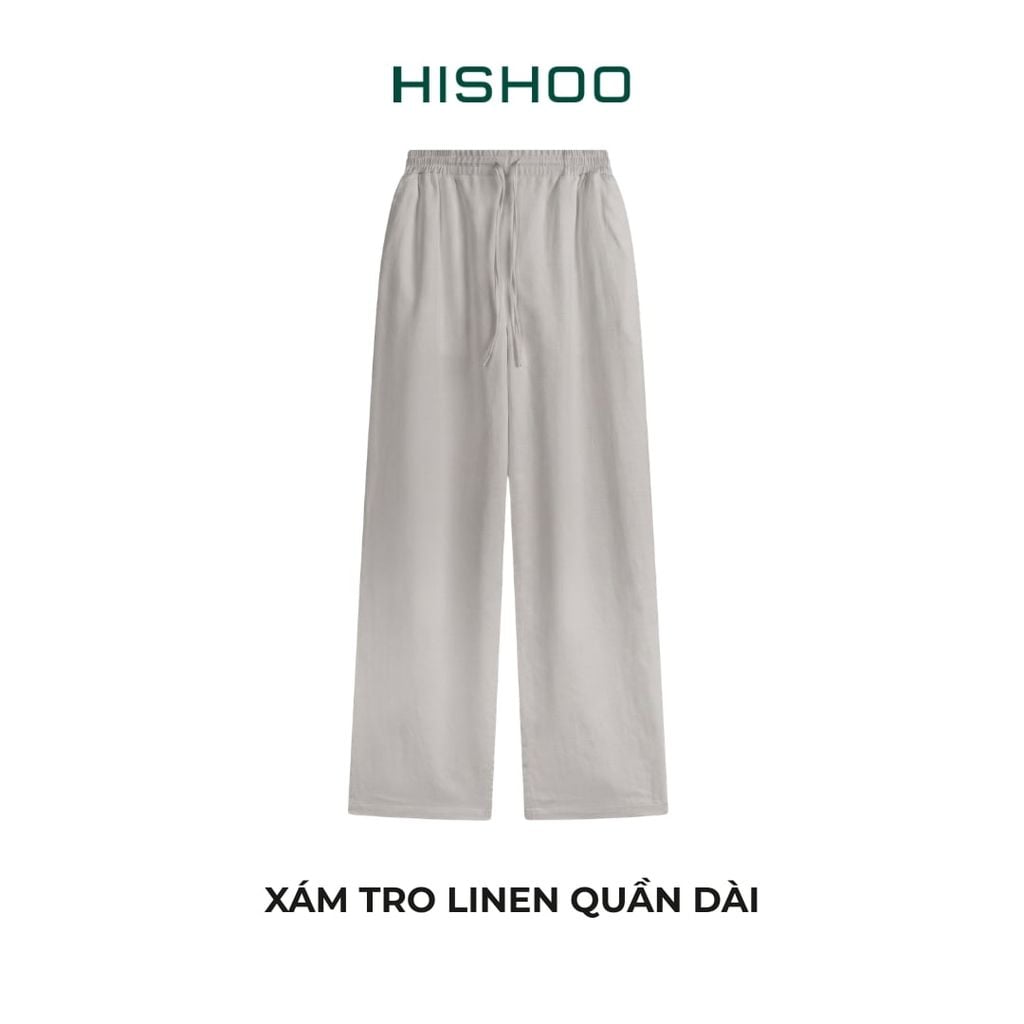 Quần dài Linen Nữ Lưng Thun, Hishoo basic mặc đi chơi, đi làm HISHOO Q3G001