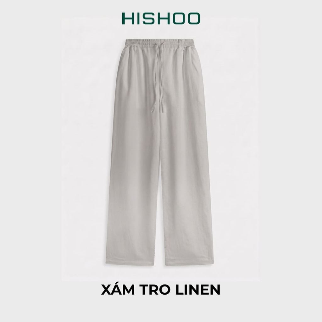 Quần dài nam Linen Solene HISHOO Thoáng mát giữ form mặc đi chơi đi làm Q3T001