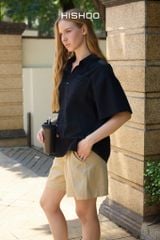 Áo Sơ Mi Nữ Relax Form Rộng Linen Solene Vải Mềm Mát HISHOO AG002