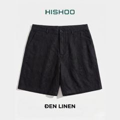 Quần short nam Linen Solene HISHOO Thoáng mát giữ form mặc đi chơi đi làm Q1T001