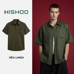 Áo Sơ Mi Nam Relax Form Rộng, Cổ Thường, Lai Ngang Linen Solene Vải Mềm Mát HISHOO A1T003