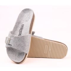 Dép đế trấu birken 1 khóa vải dạ Premium HISHOO B113
