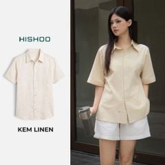 Áo Sơ Mi Nữ Relax Form Rộng, Cổ Thường, Lai Ngang Linen Solene Vải Mềm Mát HISHOO A1G003