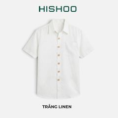 Áo Sơ Mi Nam Nút Gỗ Relax Form Rộng, Cổ Thường, Lai Ngang Linen Solene Vải Mềm Mát HISHOO A1T003