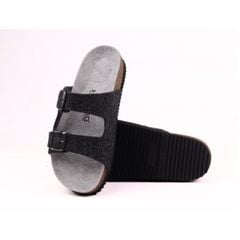 Dép đế trấu birken 2 khoá vải dạ Premium HISHOO B093