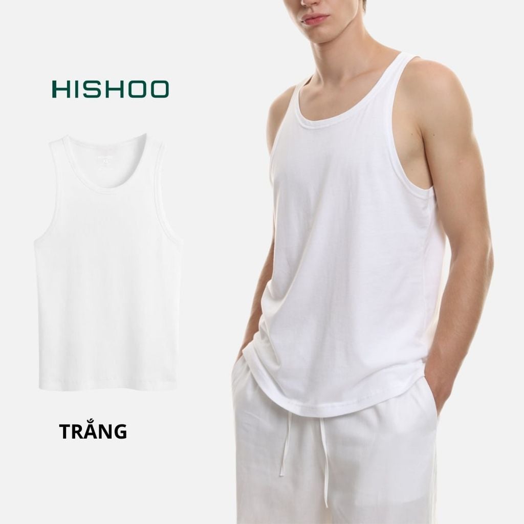 Áo Thun Ba Lỗ Nam Relax Form Rộng Vải Mềm Mát HISHOO A5T001