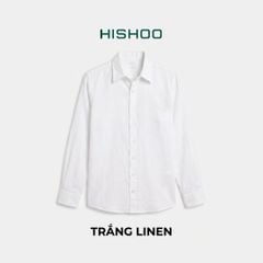 Áo Sơ Mi Tay Dài Nữ Relax Form Rộng, Cổ Thường, Lai Ngang Linen Solene Vải Mềm Mát HISHOO A2G003