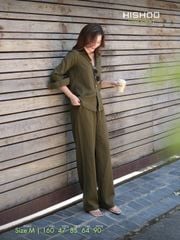 Quần dài Linen Nữ Lưng Thun, Hishoo basic mặc đi chơi, đi làm HISHOO Q3G001
