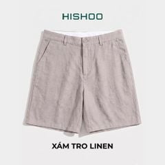 Quần short nam Linen Solene HISHOO Thoáng mát giữ form mặc đi chơi đi làm Q1T001