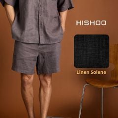 Quần short nam Linen Solene HISHOO Thoáng mát giữ form mặc đi chơi đi làm Q1T001