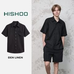 Áo Sơ Mi Nam Relax Form Rộng, Cổ Thường, Lai Ngang Linen Solene Vải Mềm Mát HISHOO A1T003