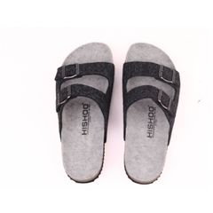 Dép đế trấu birken 2 khoá vải dạ Premium HISHOO B093