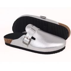 Dép đế trấu sục Boston quai ngang Bạc HISHOO R109