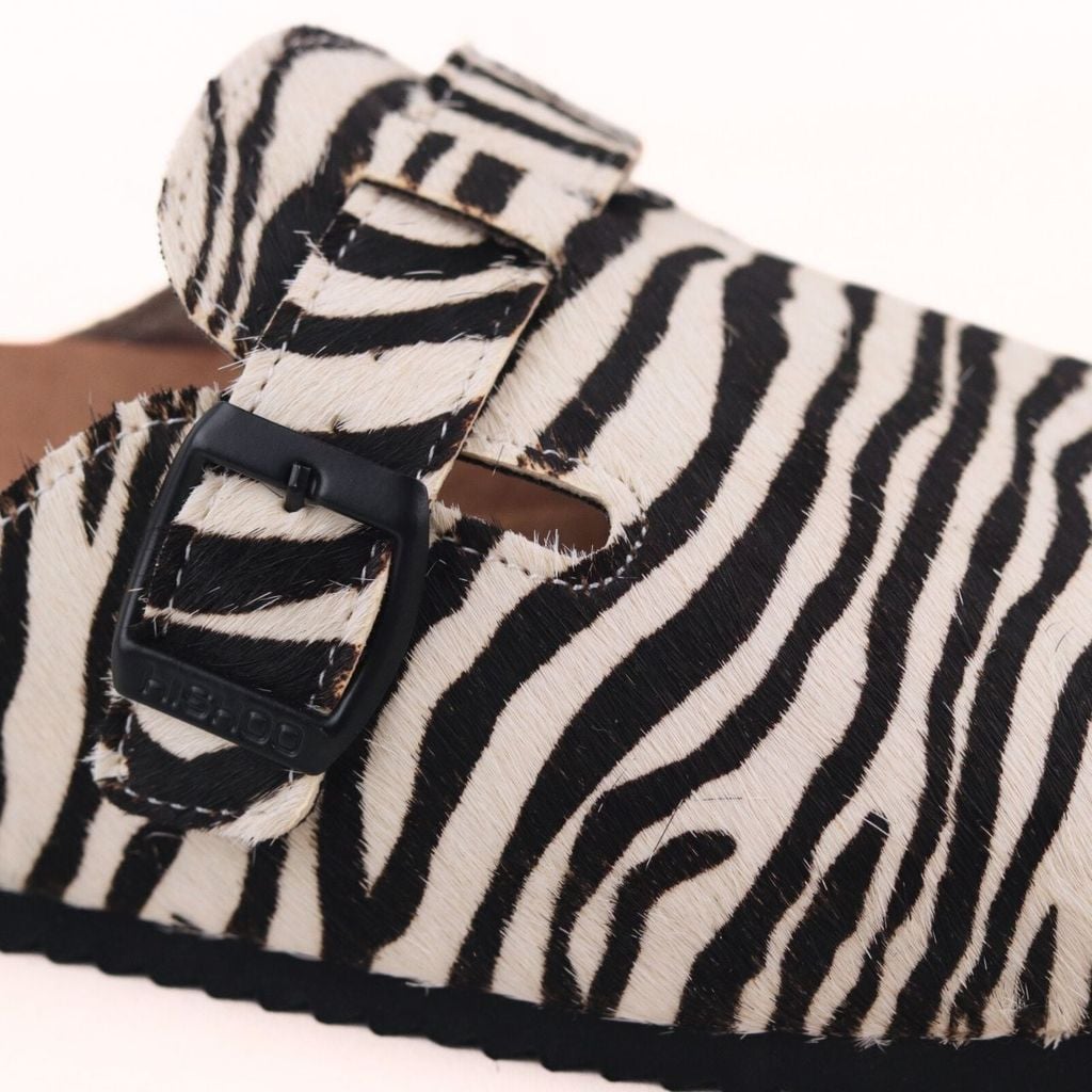 Dép đế trấu sục Boston quai ngang Ngựa Vằn CowHide HISHOO H109