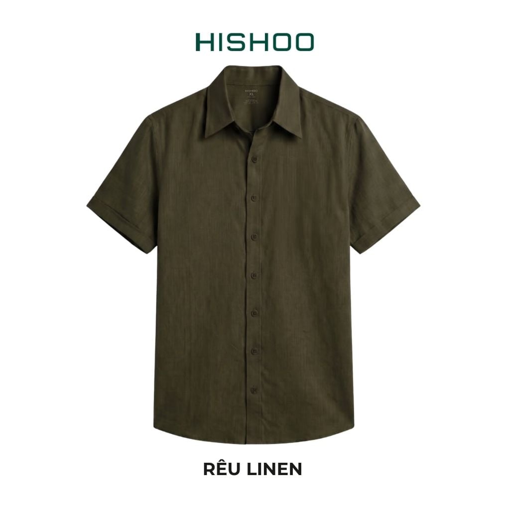 Áo Sơ Mi Nữ Relax Form Rộng, Cổ Thường, Lai Ngang Linen Solene Vải Mềm Mát HISHOO A1G003