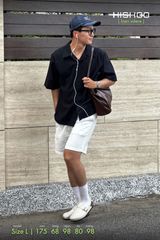 Áo Sơ Mi Nam Relax Form Rộng, Cổ Danton, Lai Ngang Linen Solene Vải Mềm Mát HISHOO A1T004