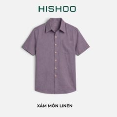 Áo Sơ Mi Nam Nút Gỗ Relax Form Rộng, Cổ Thường, Lai Ngang Linen Solene Vải Mềm Mát HISHOO A1T003