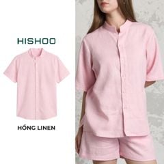 Áo Sơ Mi Nữ Relax Form Rộng, Cổ Tàu Vuông, Lai Ngang Linen Solene Vải Mềm Mát HISHOO A1G002