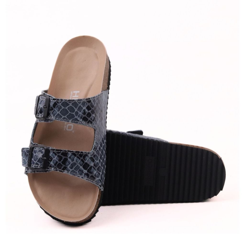 Dép đế trấu birken 2 khoá Vân Đá premium HISHOO B093