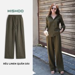 Quần dài Linen Nữ Lưng Thun, Hishoo basic mặc đi chơi, đi làm HISHOO Q3G001