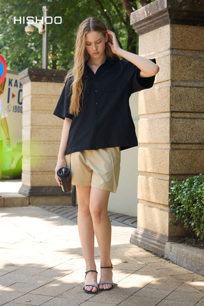 Áo Sơ Mi Nữ Relax Form Rộng Linen Solene Vải Mềm Mát HISHOO AG002